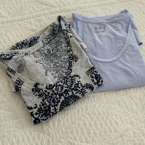 LOFT BLUE TANK AND LOFT PAISLEY TEE- SOLD AS A PAIR